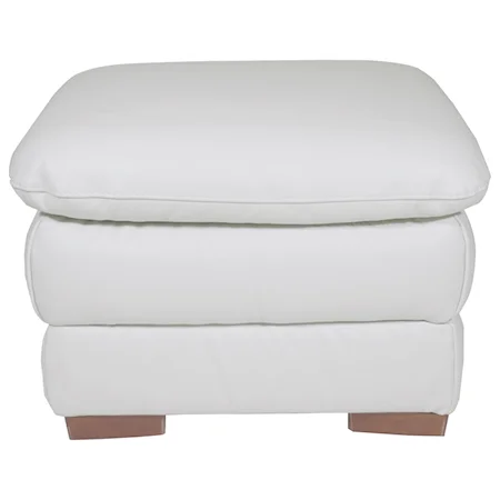 Casual Ottoman with Wooden Block Feet